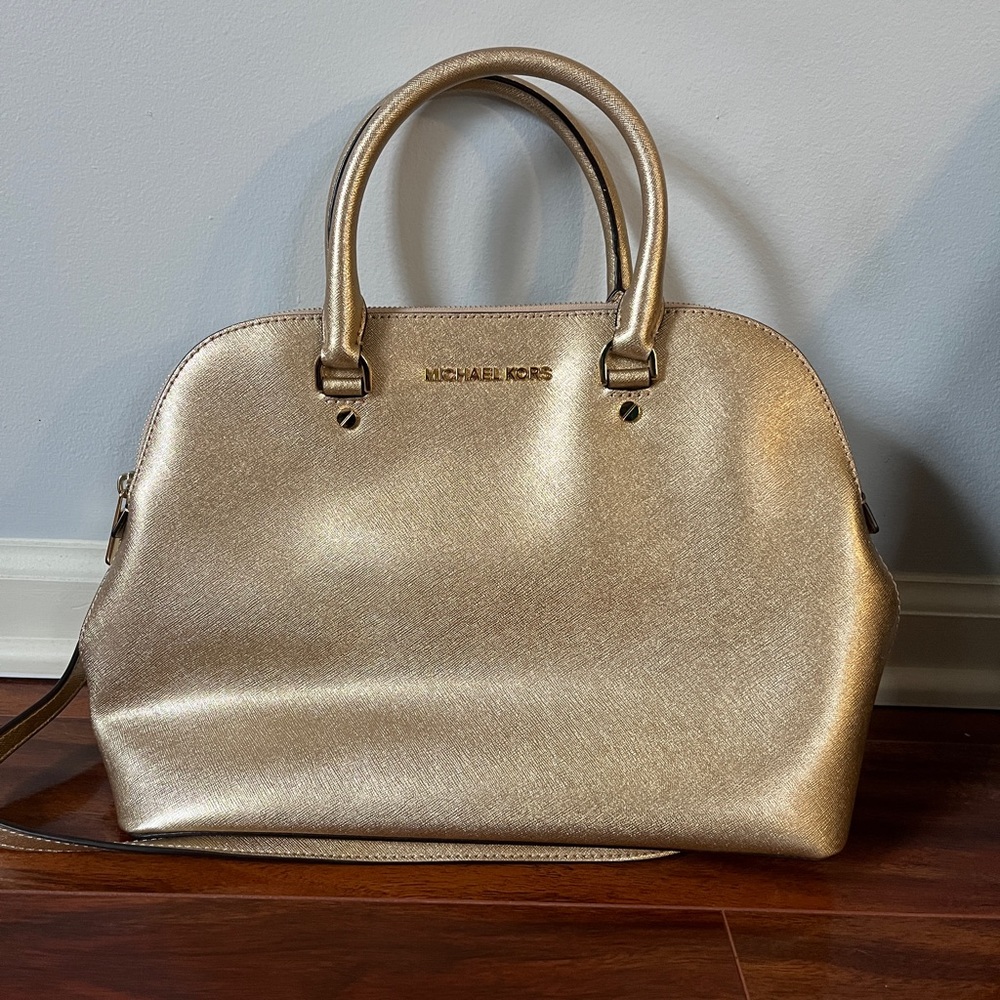 Michael Kors metallic gold handbag